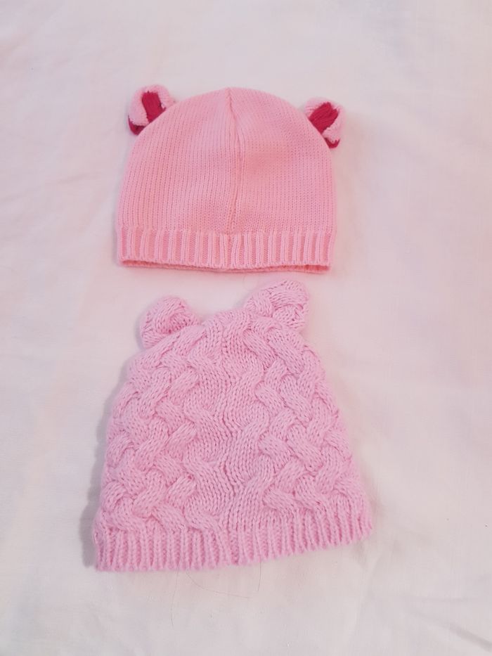 Lots 2 bonnets chauds rose - photo numéro 2