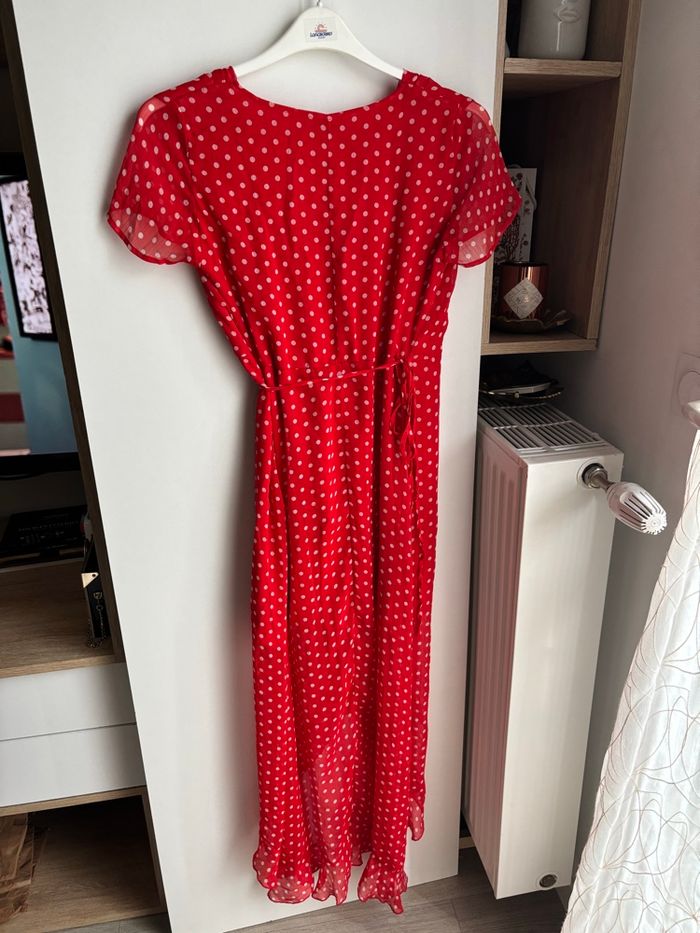 Robe longue porte feuille petit pois rouge taille - photo numéro 6