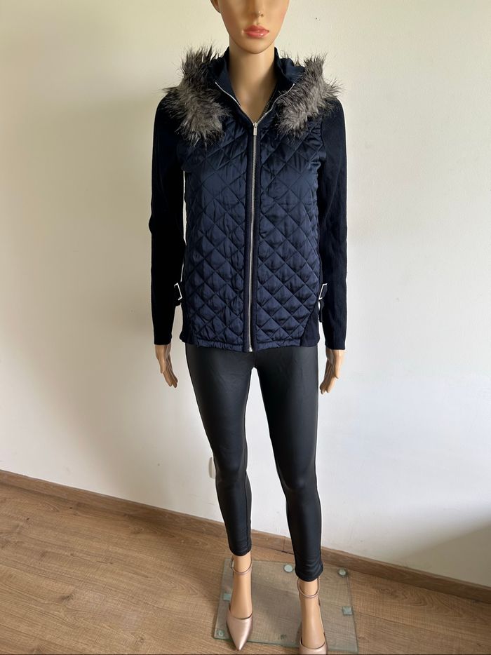 Veste bleue marine bi matière Morgan taille S jamais portée - photo numéro 3
