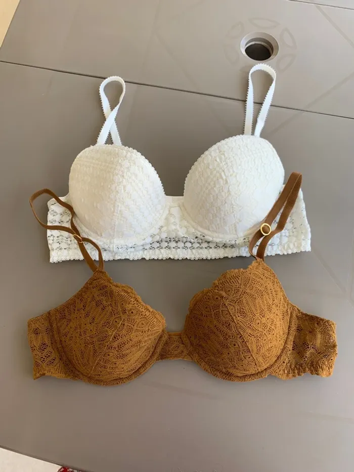 Soutien-gorge Princess TamTam marron/ocre taille 90B - photo numéro 9