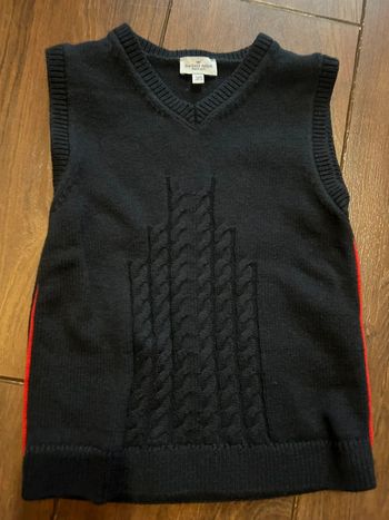 Pull sans manches garçon bleu marine en laine Sergent Major 5 ans