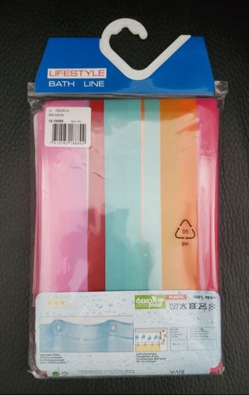 1 rideau de douche 100% peva, dimensions : 180 X 200 cm