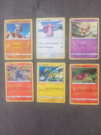 Lot 6 Cartes Pokémon Style De Combat Sans Doubles