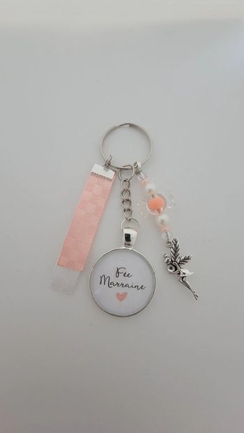 Cadeau marraine, porte clé message bijoux de sac " fée marraine "