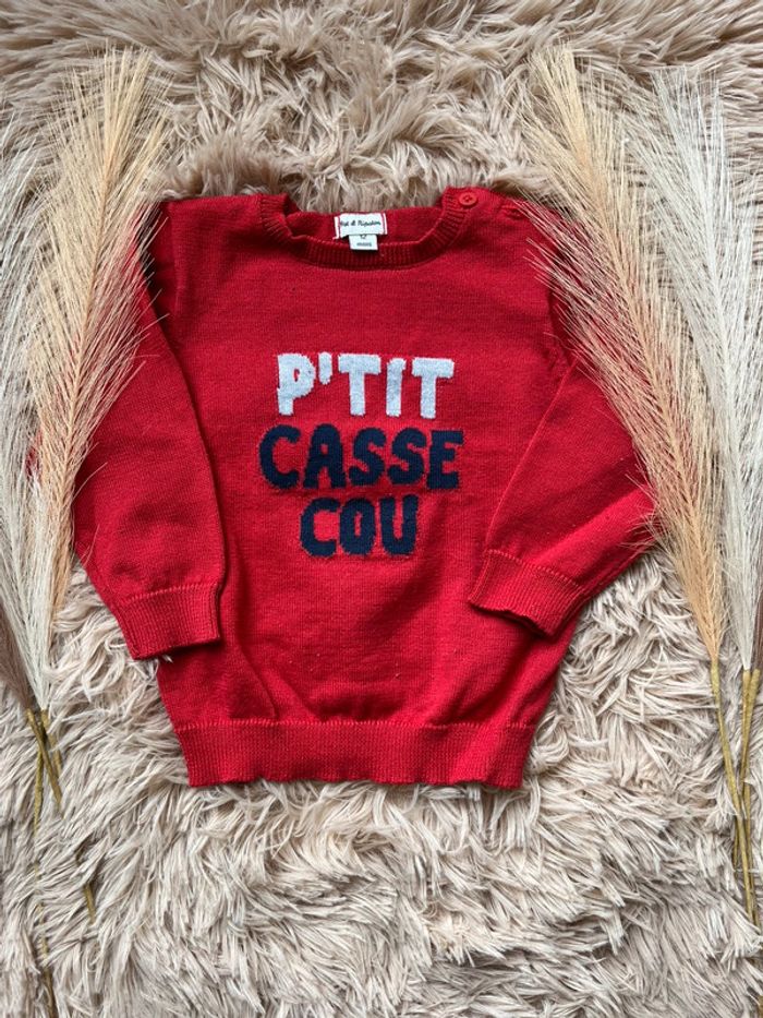 Pull rouge p’tit casse cou - photo numéro 2