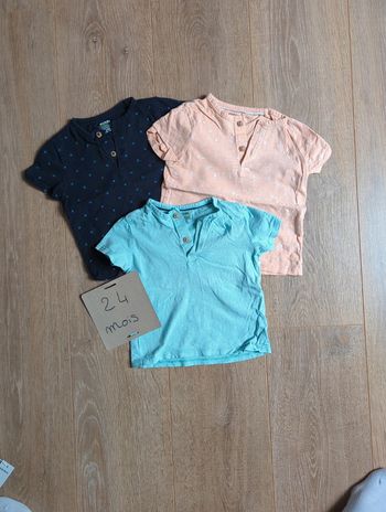 Lot 3 t-shirts garçon manches courtes Kiabi 24 mois