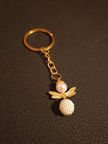 Porte-clés "Ange" doré et blanc