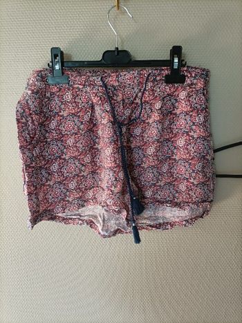 Short fluide multicolore rose motif