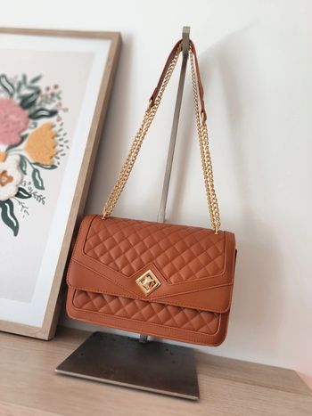 Sac à main neuf marron & doré – chic et pratique !