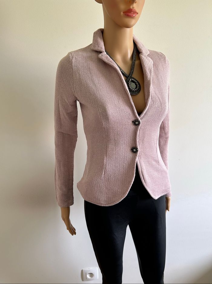Veste rose claire pailletée Amelie&Amelie taille L TBE (taille petit) - photo numéro 2