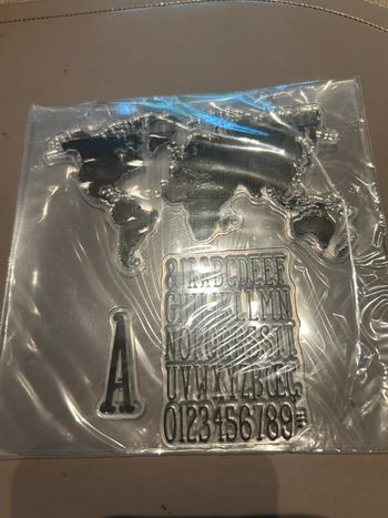 Tampon neuf mappemonde et alphabet