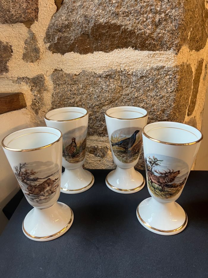 Magnifique lot de 4 mazagran St Hubert Vintage