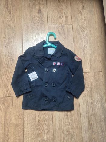 Veste / caban vertbaudet bleue "marin" 4 ans état neuve