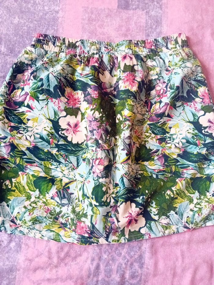 Jupe taille 34 à fleur verte - photo numéro 7