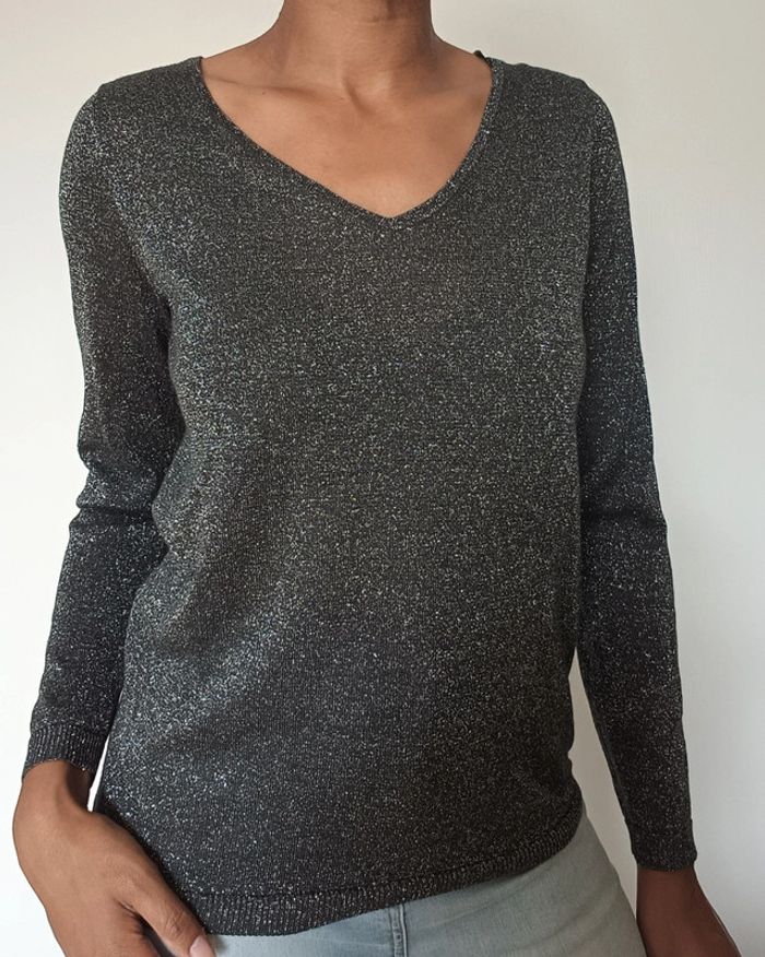 Pull léger noir / argenté Camaïeu T.S - photo numéro 3