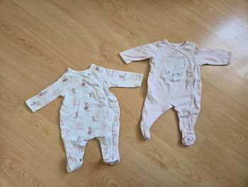 Lot 2 pyjamas coton bébé fille 1 mois