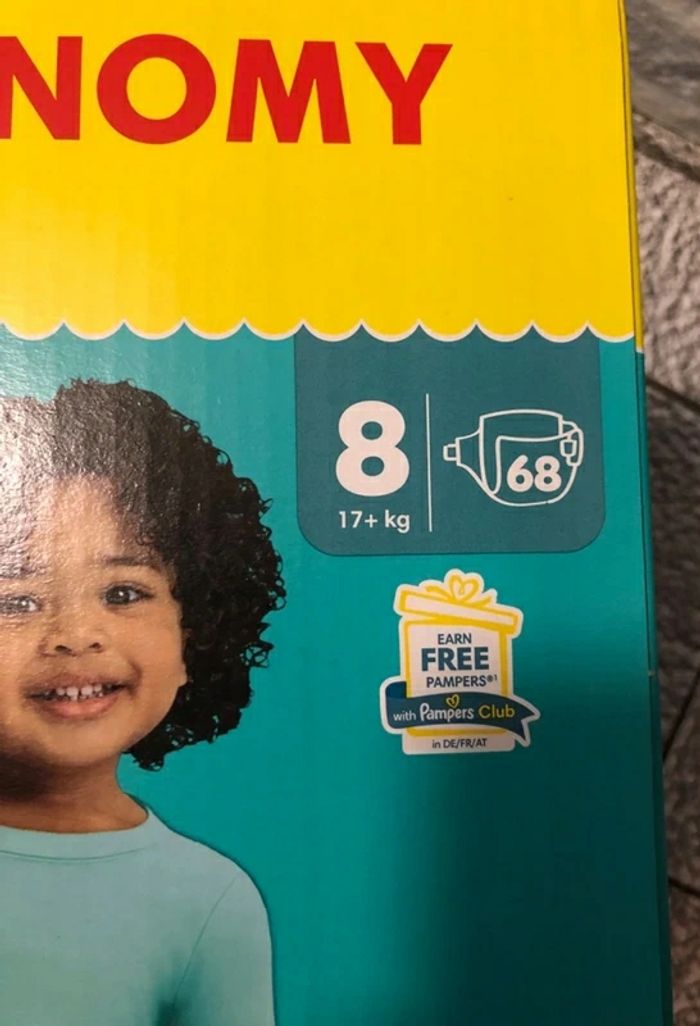 LOT DE 136 COUCHES PAMPERS BABY DRY TAILLE 8 NEUFS DANS L'EMBALLAGE - photo numéro 2