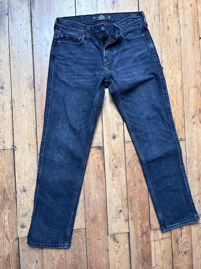 Jeans denim noir slim straight W28 L30 Hollister - photo numéro 2