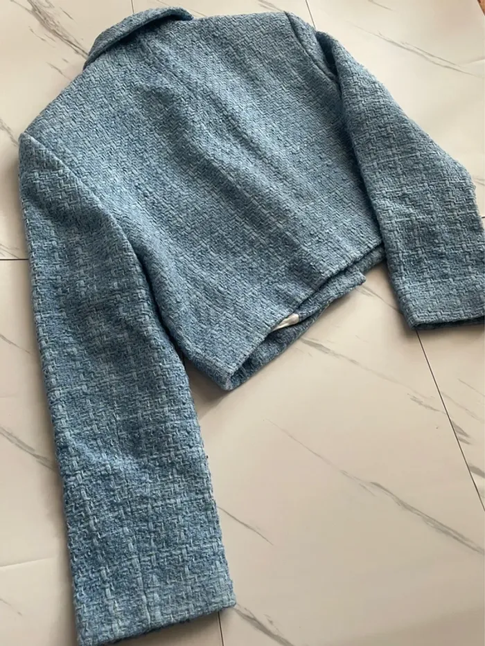 Zara Veste blazer tailleur cropped tweed taille M - photo numéro 9