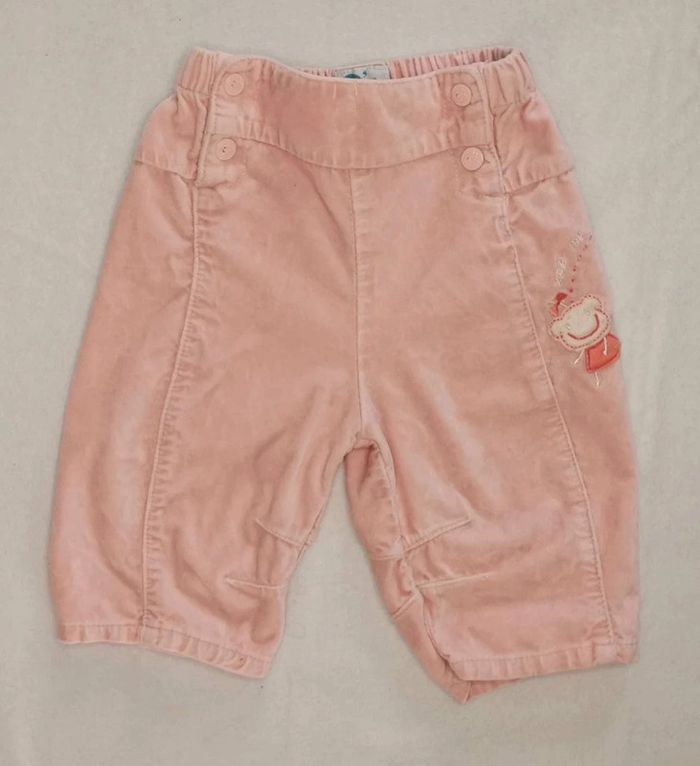 Ensemble 👣 3pieces,  pull  dpam,  pantalon  velours  okide, bodie col  claudine tao,  6mois/67cm - photo numéro 4
