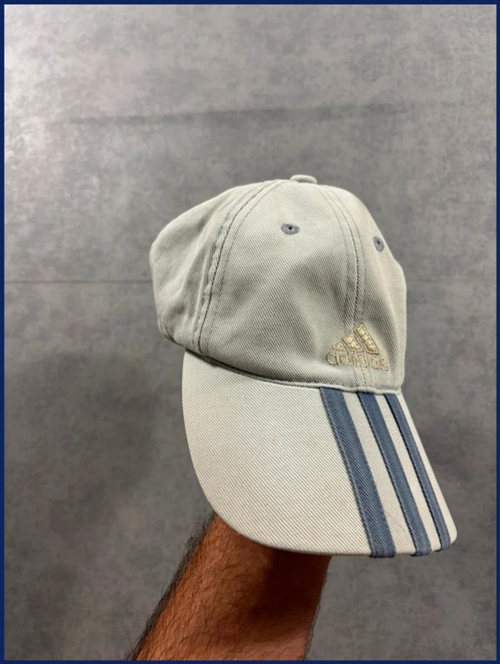 Casquette Vintage Adidas Logo Brodé Gris - photo numéro 2