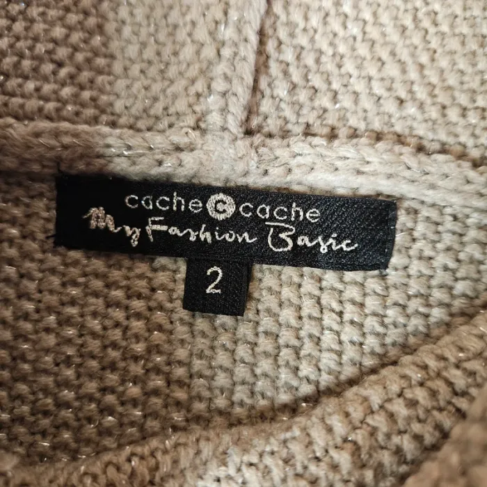 Pull manches courtes beige - photo numéro 3