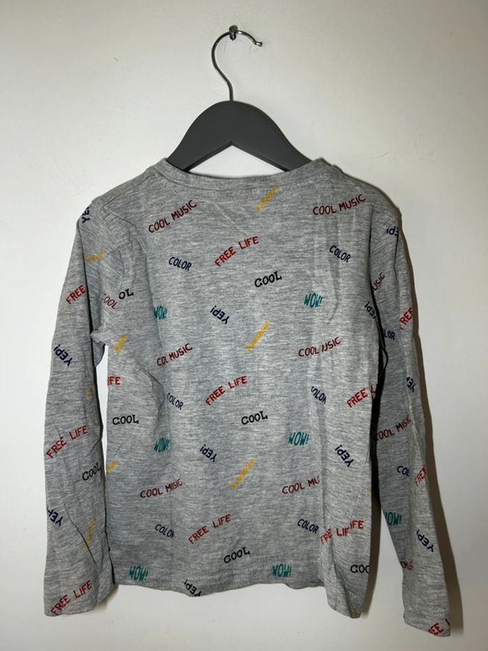 T-shirt manches longues gris imprimé - Essentiel - Taille 6 ans - photo numéro 3