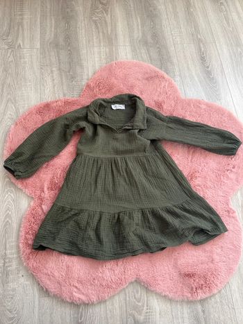 Robe légère large gaz de coton kaki 6 ans