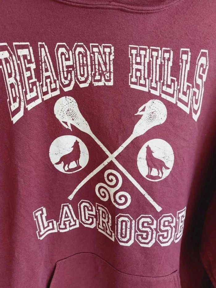Sweat à capuche mixte Beacon Hills Lacrosse Taille L - photo numéro 3