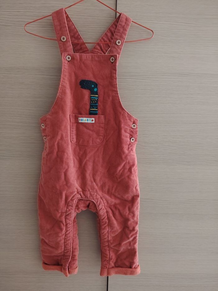 Salopette, Orchestra, 23 mois, velours côtelé orange, bride 2 positions, poche devant - photo numéro 5