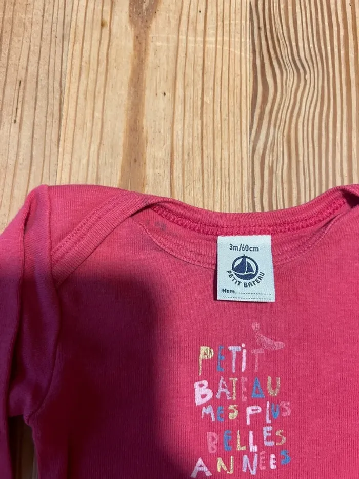 Body manches courtes petit bateau 3 mois - photo numéro 5