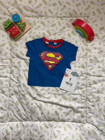 teeshirt manches courtes bleu superman 9 mois