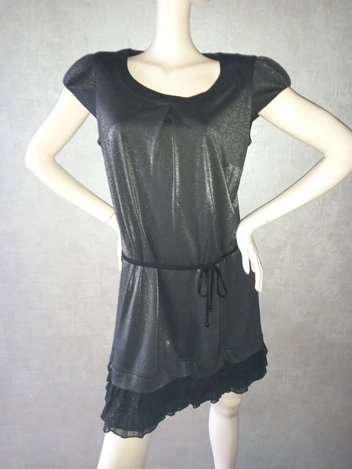 robe noire brillante argenté voodoo taille 42