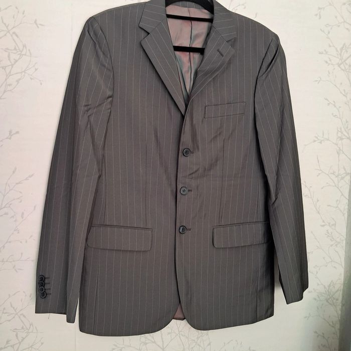 Veste de costume gris rayé