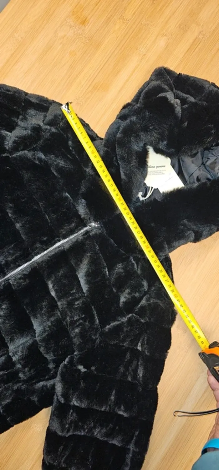Blouson Neuf Fausse Fourrure Fashion genius Noir Taille S - photo numéro 11
