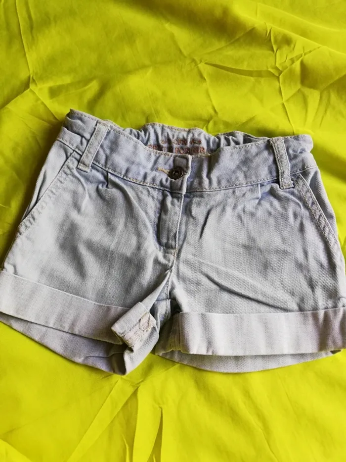 Short jeans clair fille