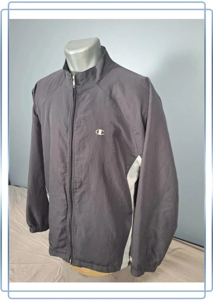 veste vintage champion - anthracite homme taille L - brodé (436) - photo numéro 5