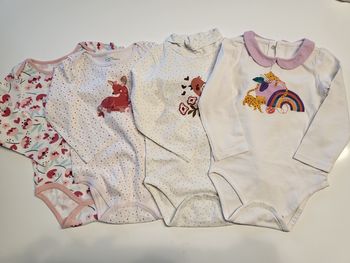 Lot de 4 bodies neufs manches longues 24 mois