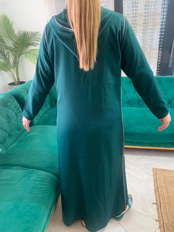 Djellaba Jelaba brodé vert neuf - photo numéro 3