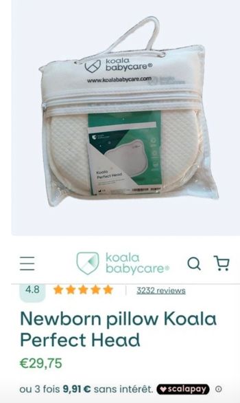 Coussin bébé mémoire de forme NEUF