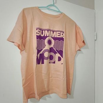 T-shirt Orange et Violet – Summer Mood – Kiabi – Taille M