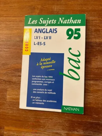 Livre les sujets Nathan anglais bac 95