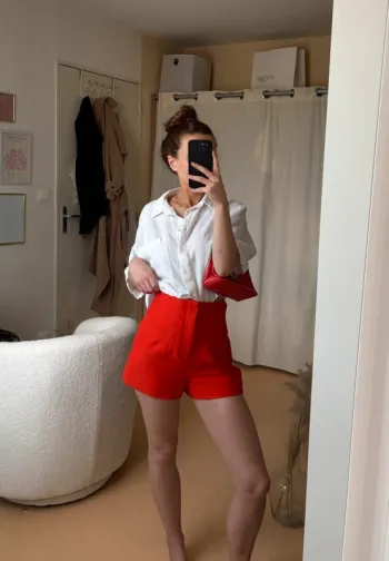 Short rouge cintré Zara