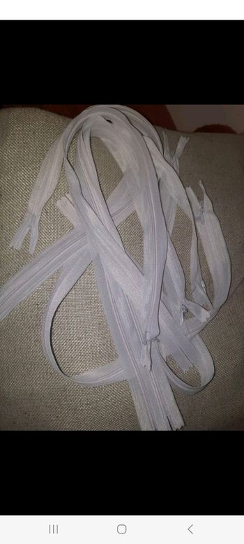 Lot 5 fermeture éclair invisible blanche 50cm