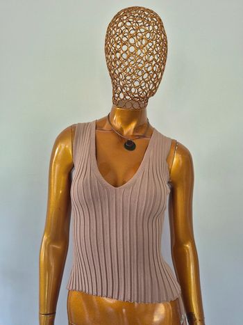 Top Court Femme Taupe