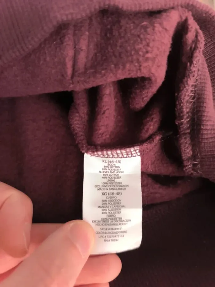 Sweat capuche bordeaux gris starter excellent état XL homme - photo numéro 9