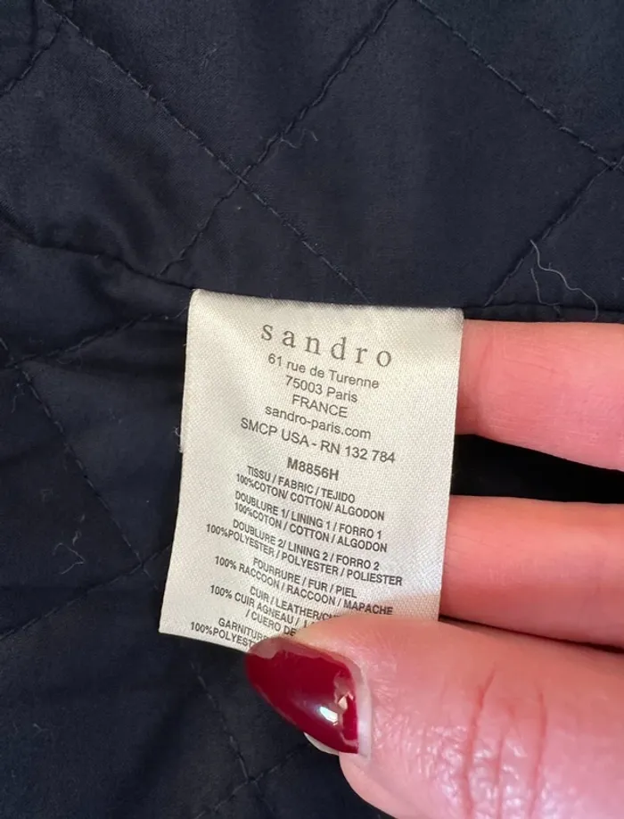 Manteau Sandro bleu et noir taille 36 - photo numéro 5