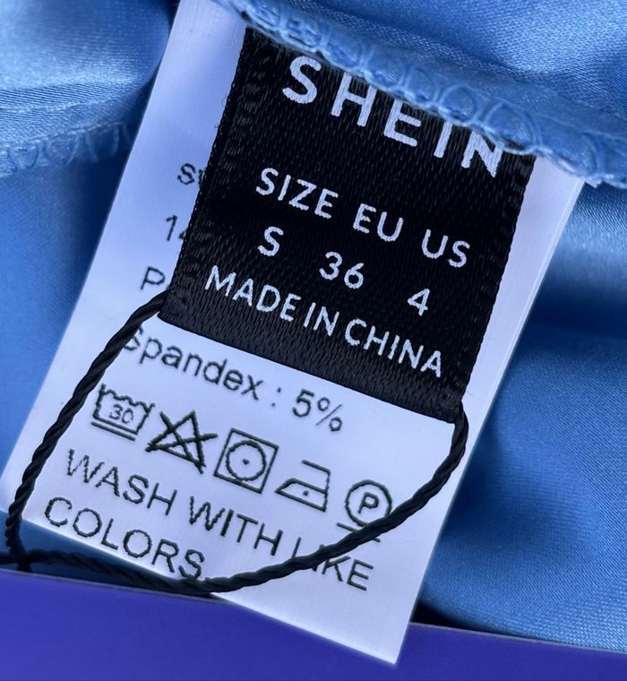 👗 Robe bleu moulante satinée à fines bretelles Taille 36 – Shein - photo numéro 6