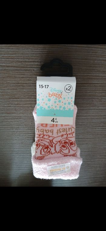 Lot de 2 paires de chaussettes épaisse fille disney 15/17