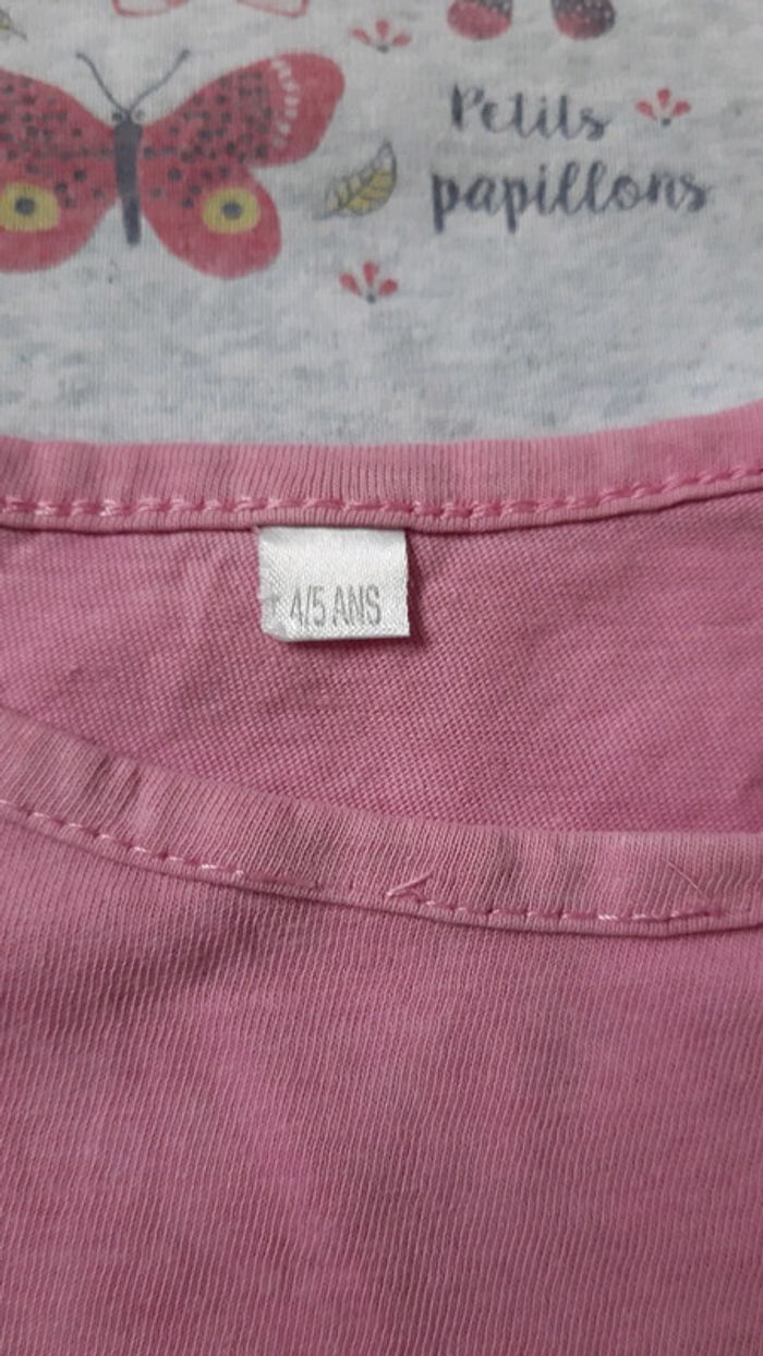 2 t-shirts manches courtes fille 100% coton - photo numéro 3